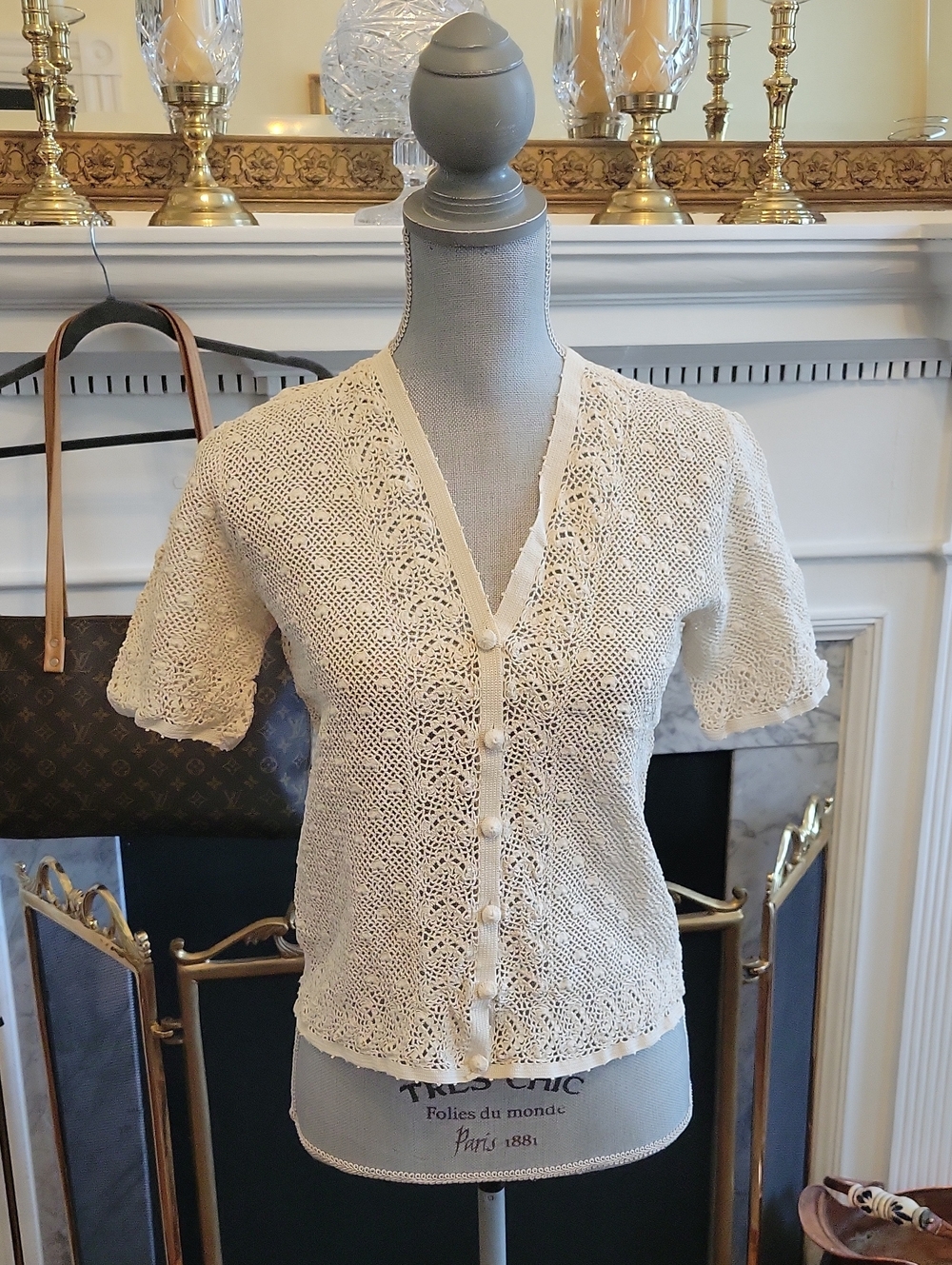 Vtg 60's Crochet Top